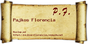 Pajkos Florencia névjegykártya